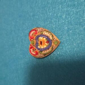 Heart mosaic brooch